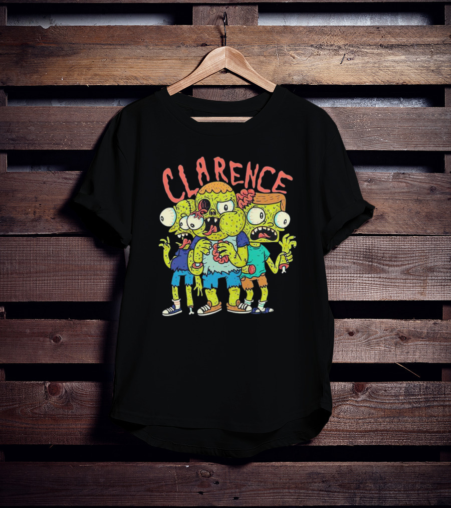 Clarence Cartoon Zombie Halloween Trio T-Shirt