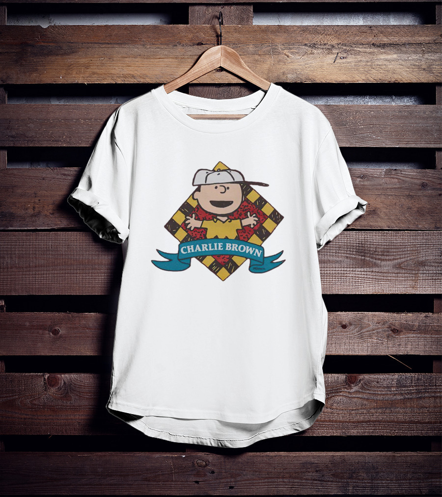 Charlie Brown Peanuts Diamond Pattern Comic T-Shirt
