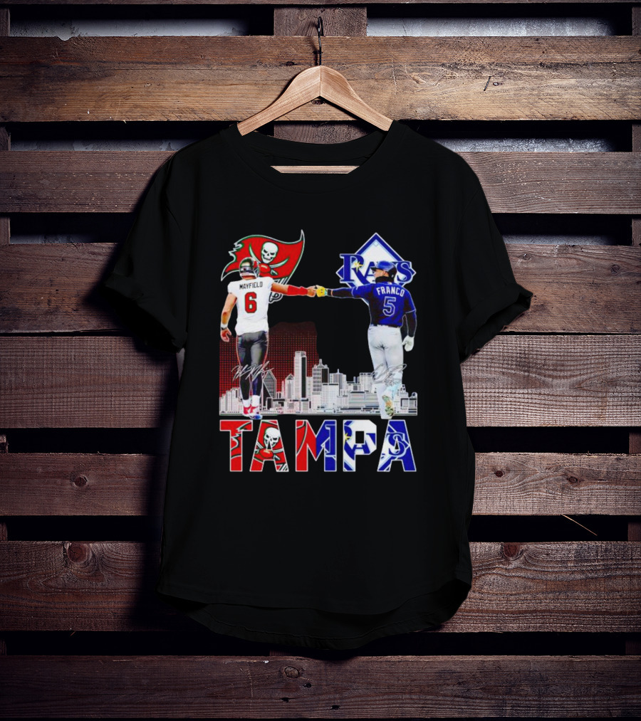 Tampa Buccaneers Mayfield 6 Rays Franco 5 City Signatures T-Shirt