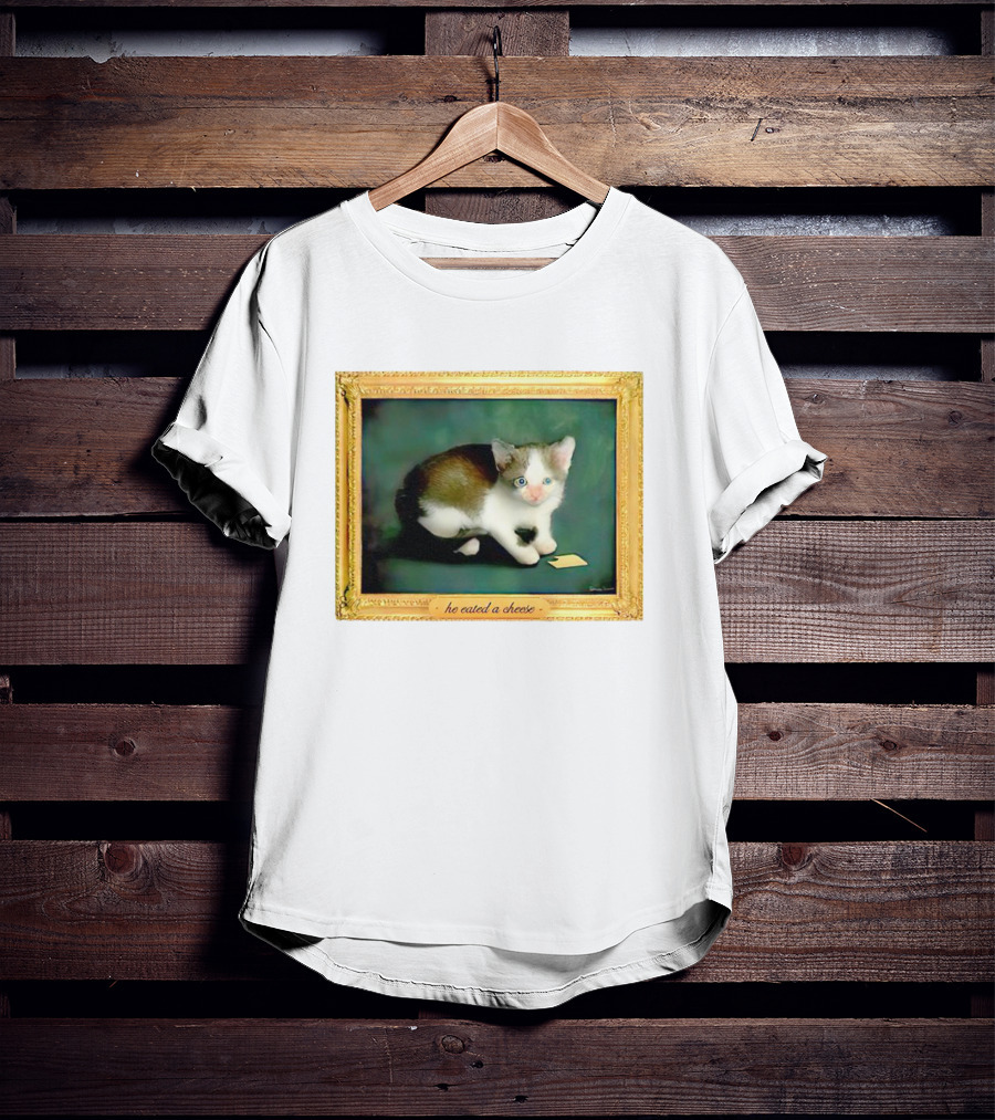 Cat He Eated A Cheese Framed T-Shirt