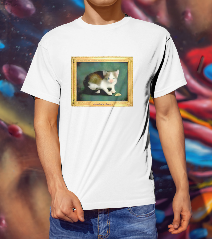 Cat He Eated A Cheese Framed T-Shirt