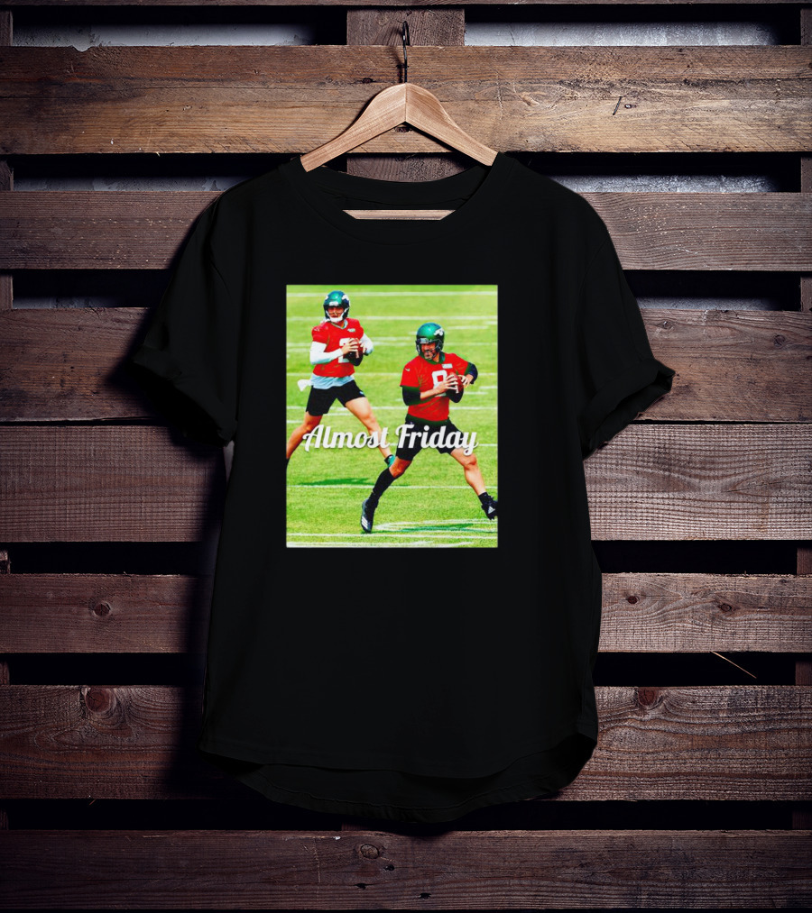 Almost Friday Quarterbacks Zach Wilson Aaron Rodgers New York Jets T-Shirt