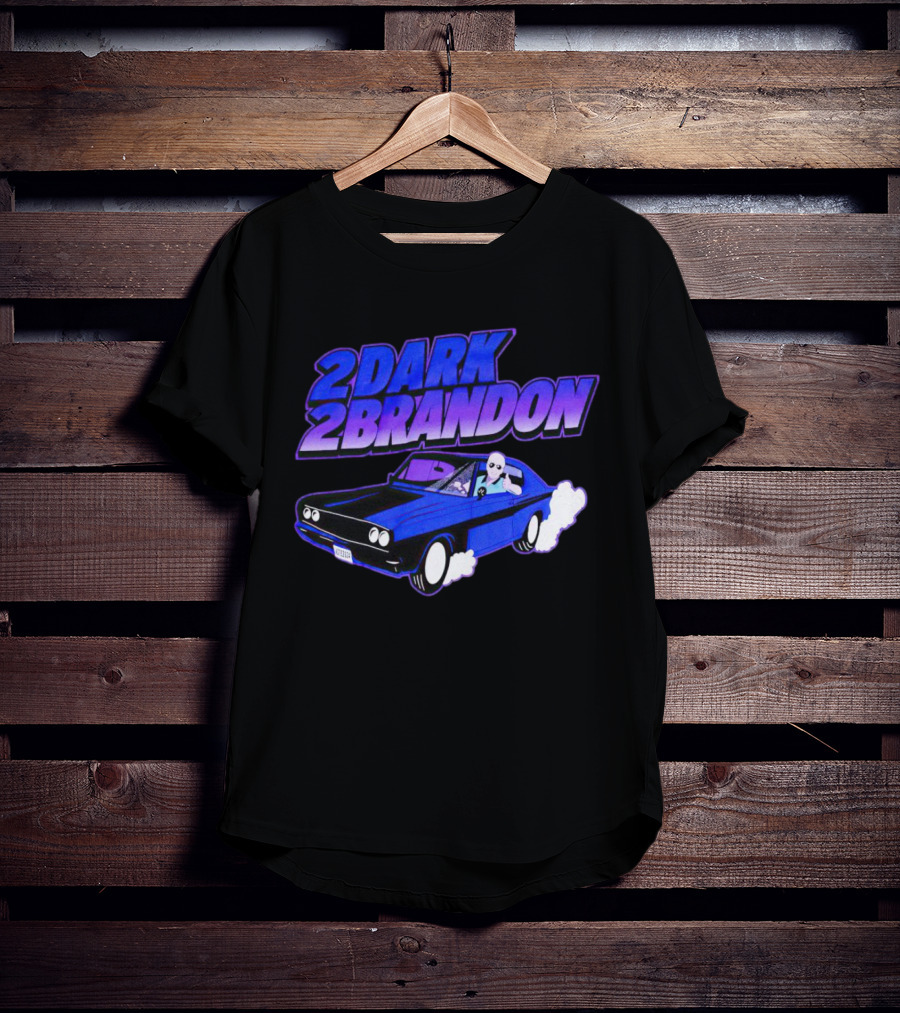 2 Dark 2 Brandon Purple Car Graphic With Driving Character T-Shirt