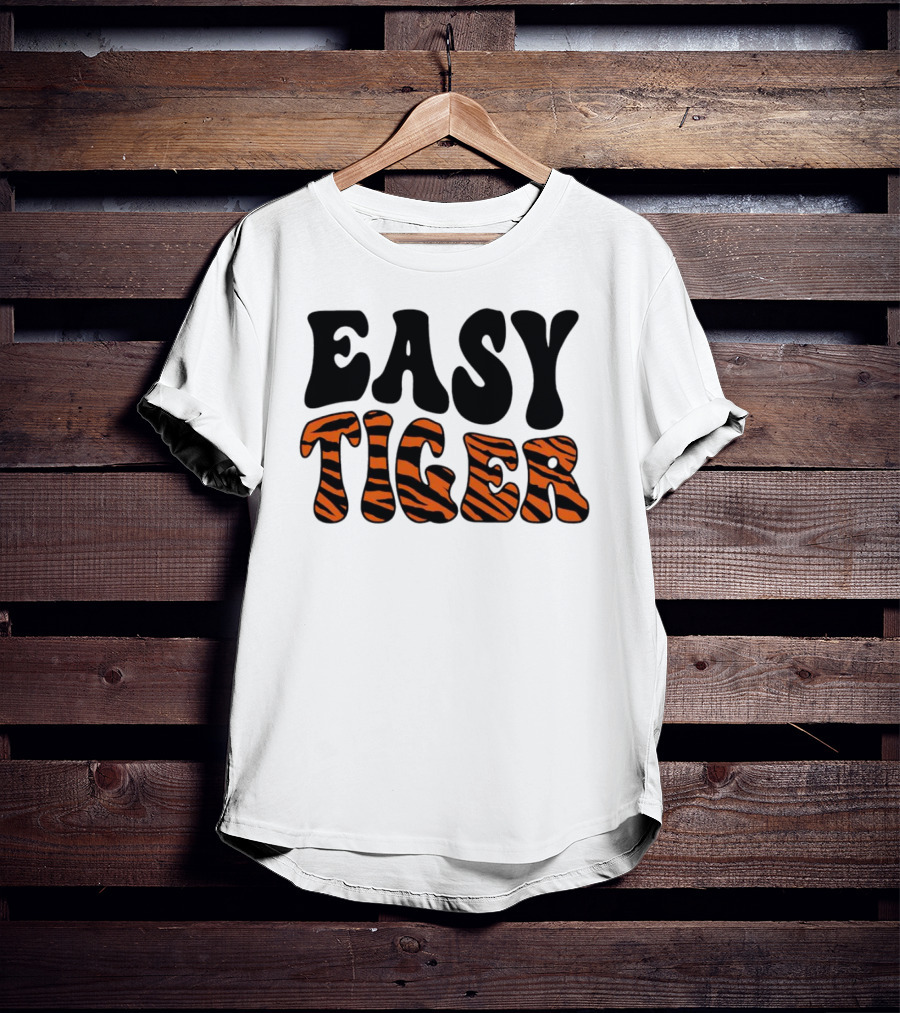 Cincinnati Bengals Easy Tiger Tiger-Striped Text T-Shirt