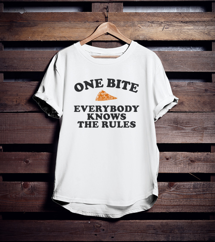 Dave Portnoy One Bite Everybody Knows The Rules Pizza Slice T-Shirt