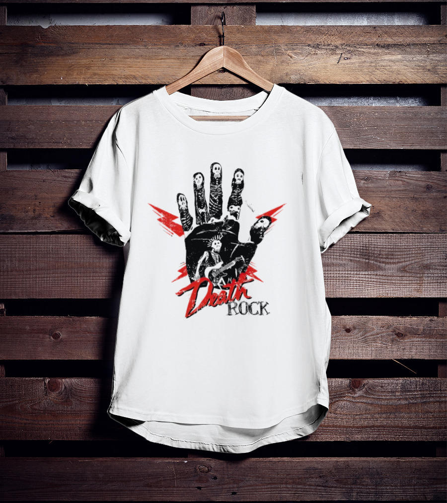 Hand Skeleton Lightning Death Rock T-Shirt