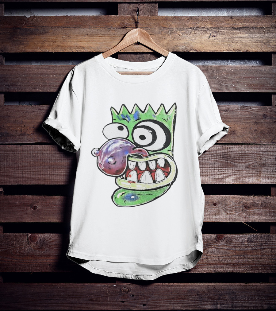 Hypno Eggplant Cartoon Fusion Character With Whimsical Eyes And Grinning Teeth T-Shirt