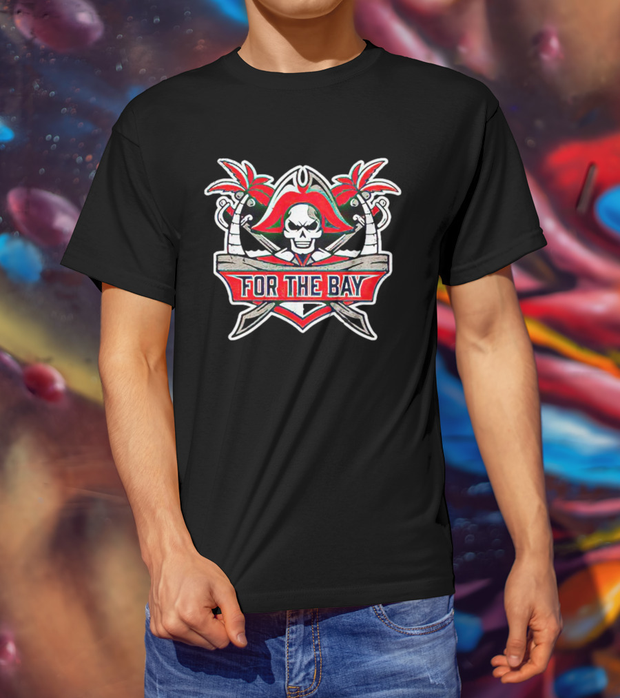 Tampa Bay Buccaneers For The Bay Palm Skull и Swords T-Shirt