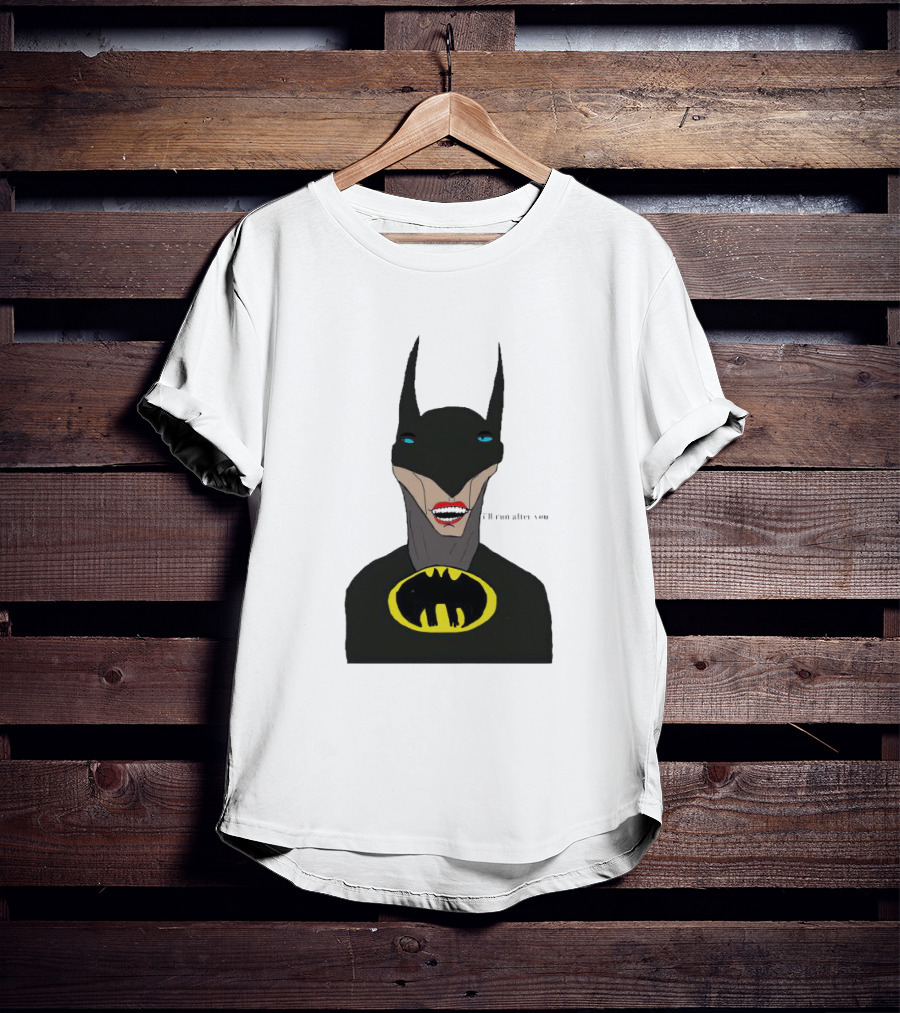 Batman I'll Run After You Joker-Inspired Face With Iconic Bat T-Shirt