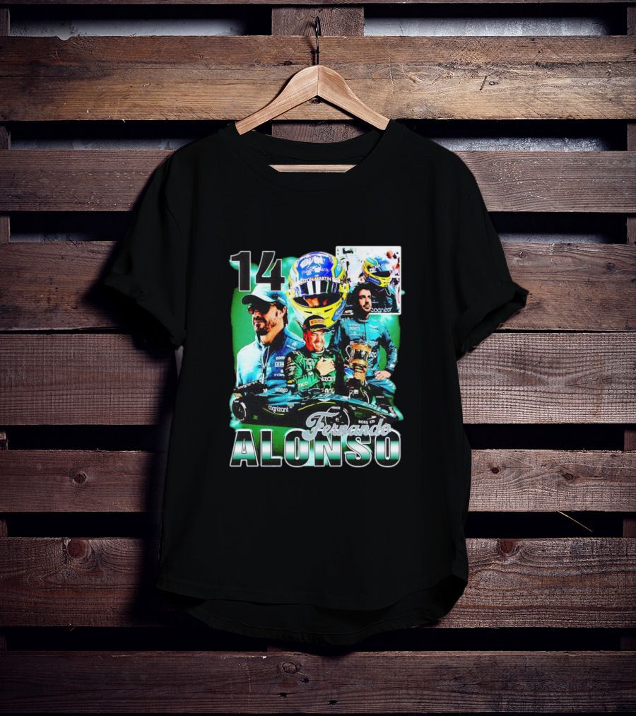 14 Fernando Alonso Racing Collage Formula One Driver T-Shirt