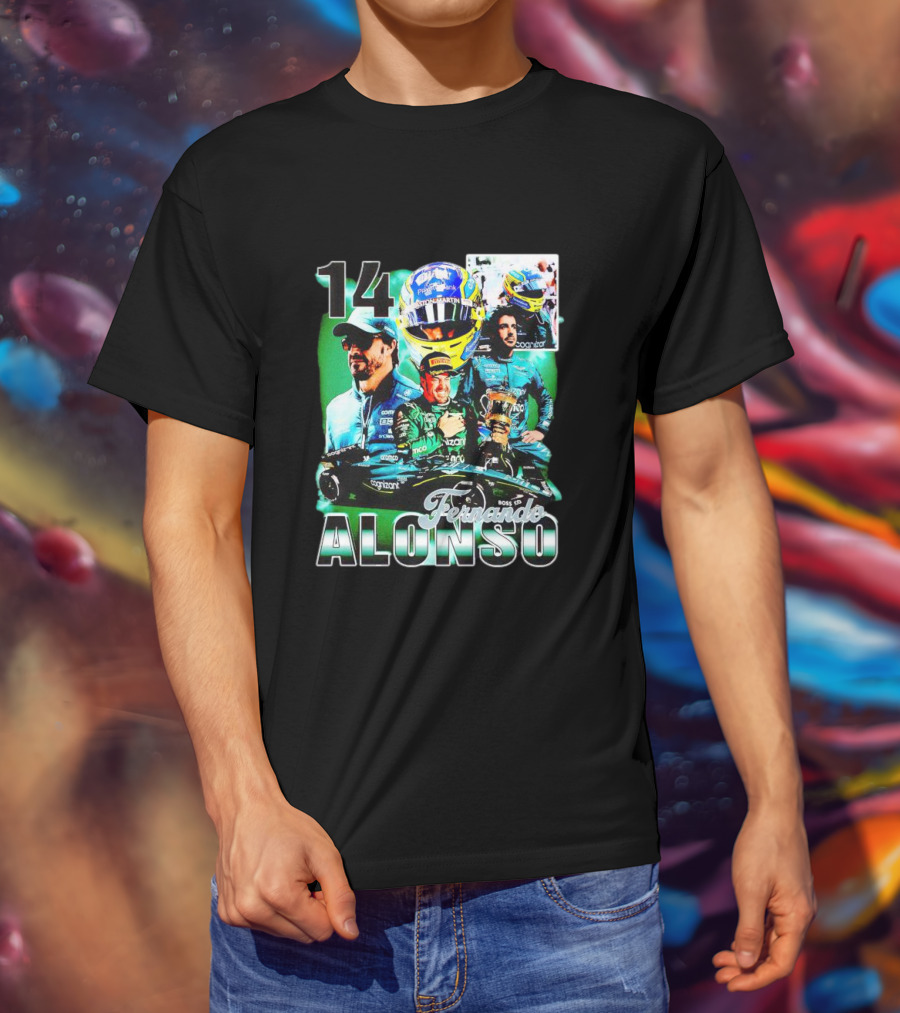14 Fernando Alonso Racing Collage Formula One Driver T-Shirt