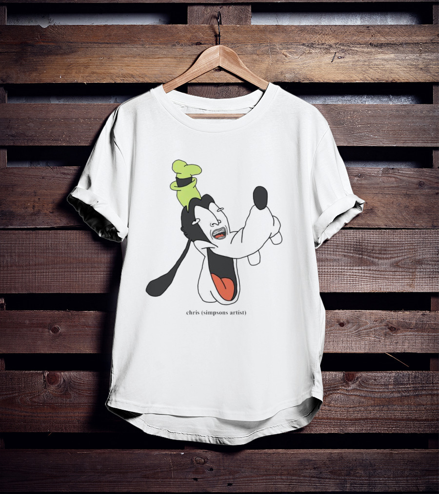 Goofy Chris Simpsons Artist Black T-Shirt