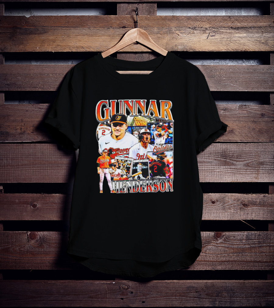 Gunnar Henderson Orioles Collage MLB Rookie Orioles Win Orioles Legend T-Shirt