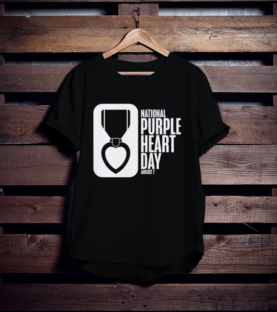 National Purple Heart Day August 7 Iconic Medal T-Shirt