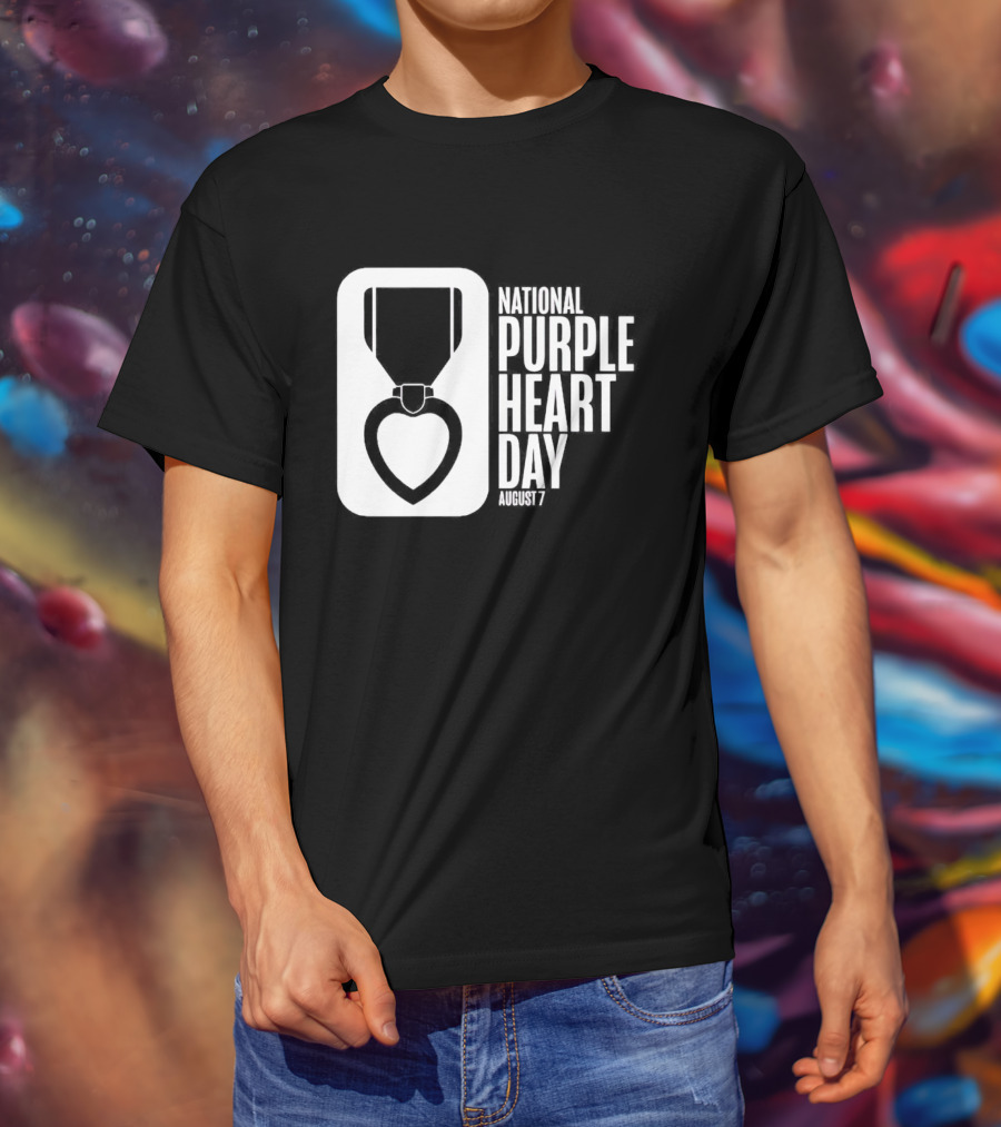 National Purple Heart Day August 7 Iconic Medal T-Shirt