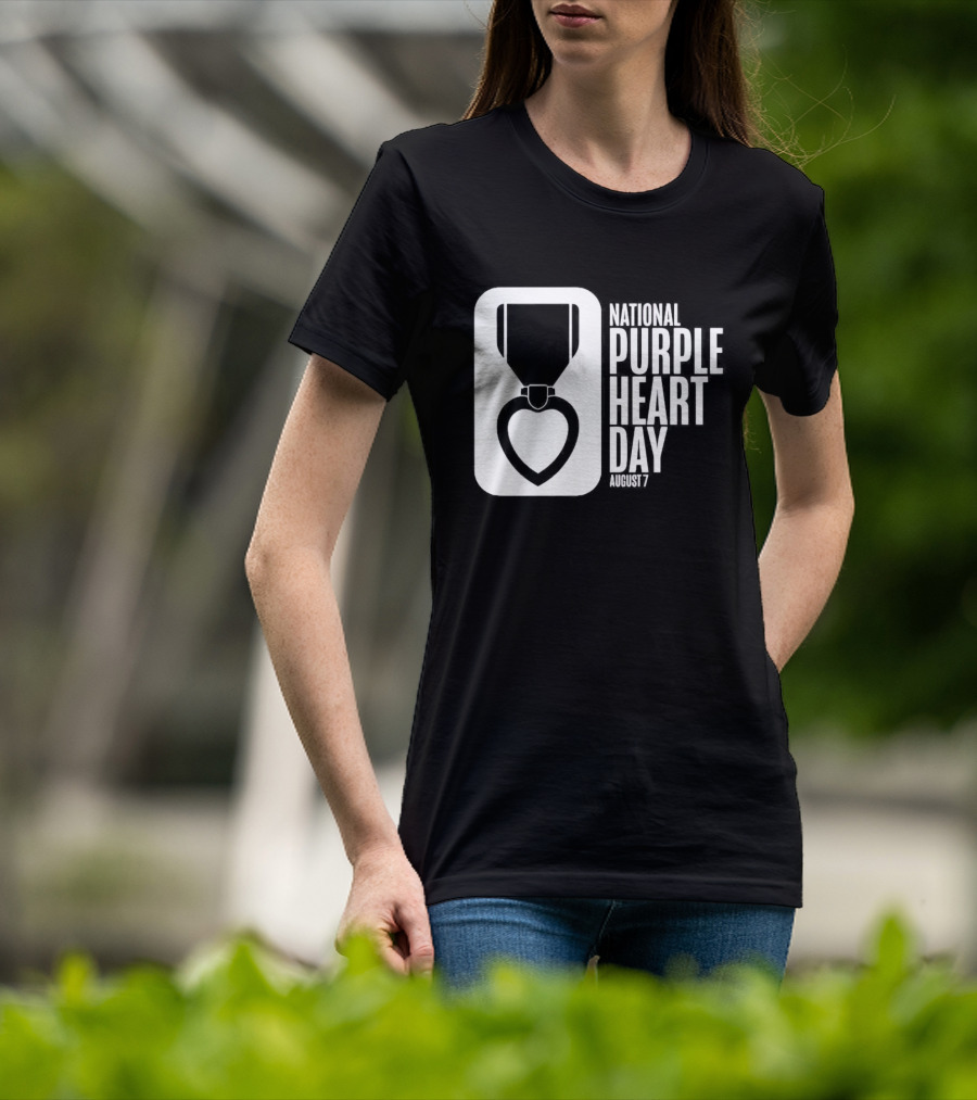 National Purple Heart Day August 7 Iconic Medal T-Shirt