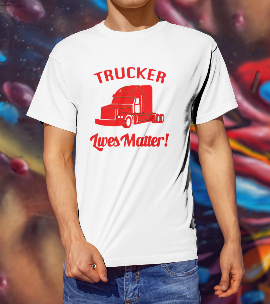 Trucker Lives Matter Bold Red Semi-Truck T-Shirt