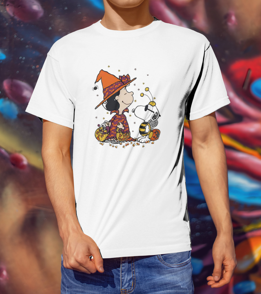 Snoopy Halloween Witch And Bee Pumpkins T-Shirt