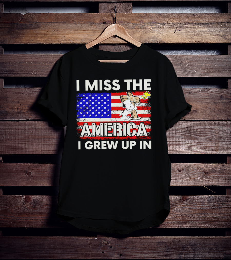 I Miss The America I Grew Up In Snoopy US Flag T-Shirt