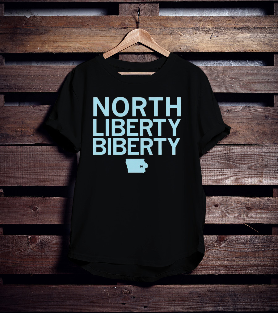 North Liberty Biberty Iowa Map T-Shirt