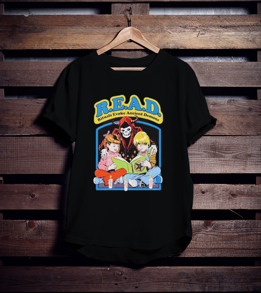 R.E.A.D. Rituals Evoke Ancient Demons Grim Reaper Storytime With Children And Candles T-Shirt