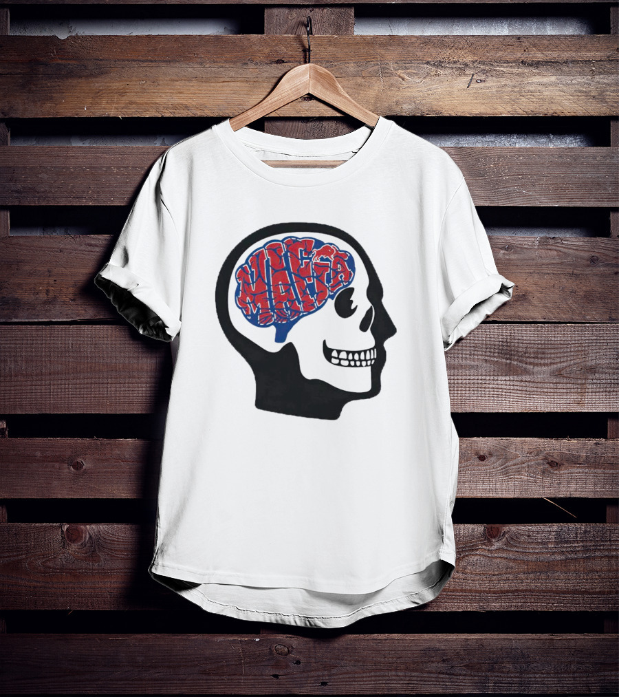 Mafia Bills Skull Brain Typography T-Shirt