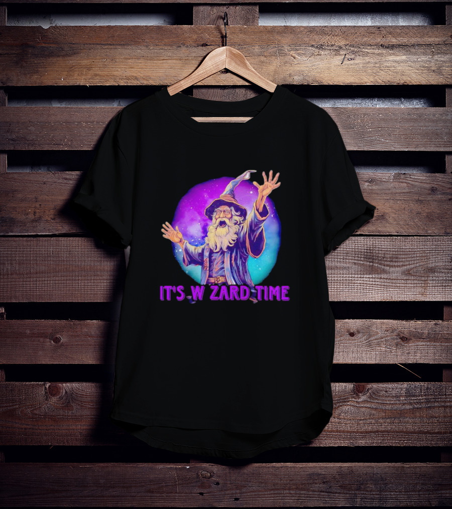 It's Wizard Time Magical Purple Space Wizard T-Shirt
