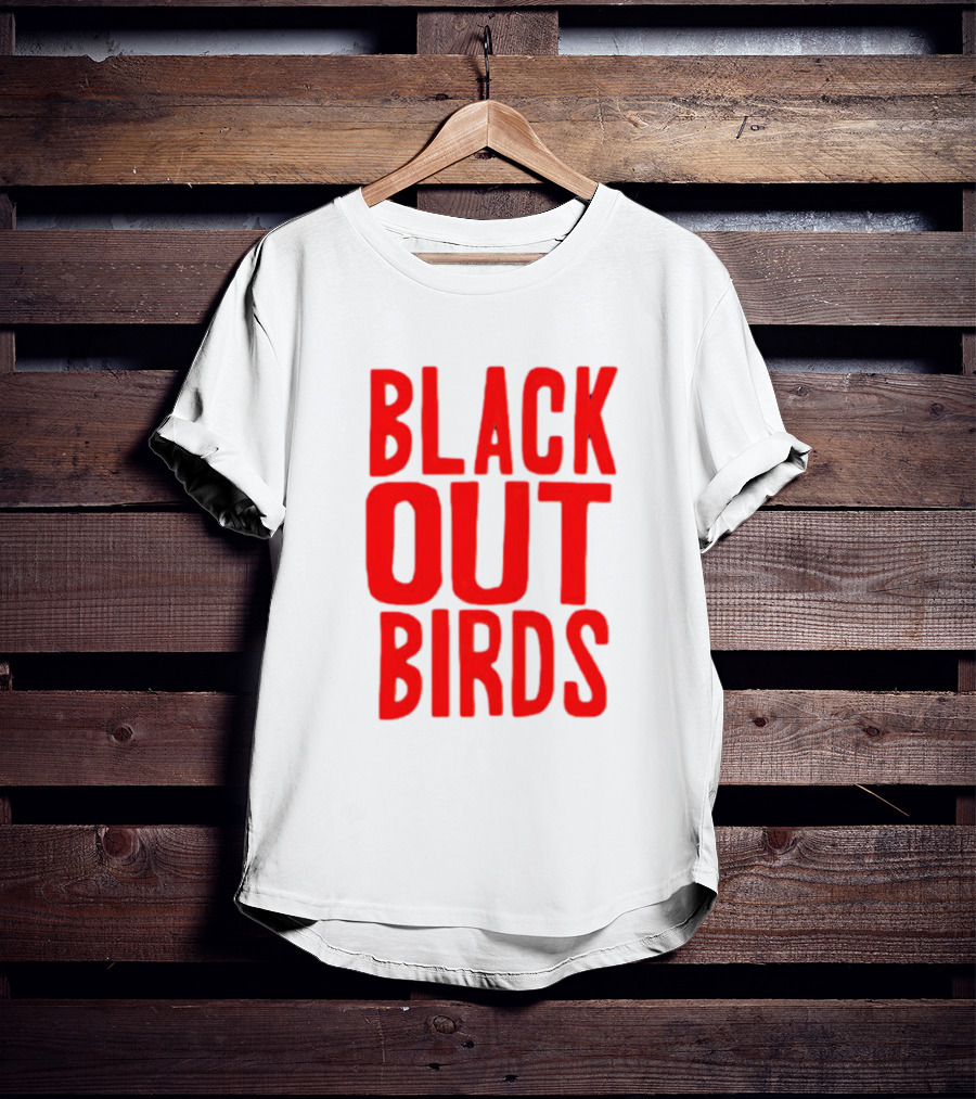 Louisville Black Out Birds Bold Red Text T-Shirt