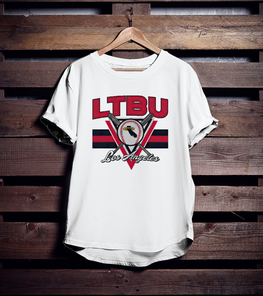 LTBU Los Angeles Baseball Crossed Bats Halo T-Shirt