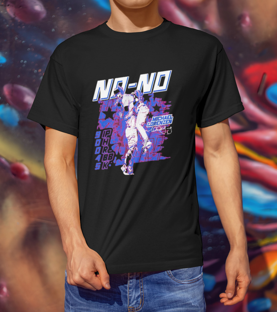 NO-NO Michael Lorenzen Signature With Stars And Stats T-Shirt