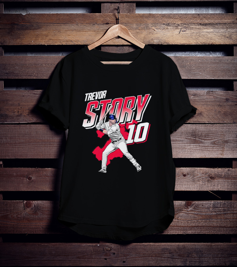 Trevor Story 10 Baseball Player City Map T-Shirt