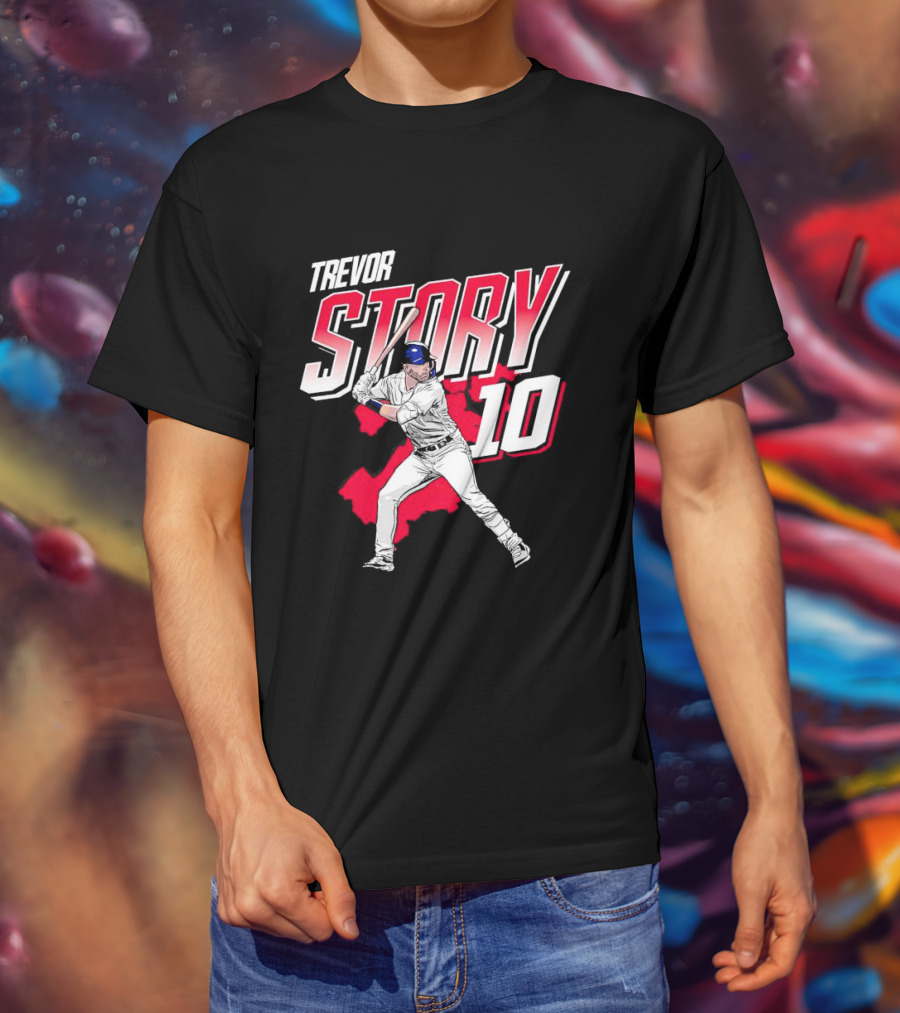 Trevor Story 10 Baseball Player City Map T-Shirt