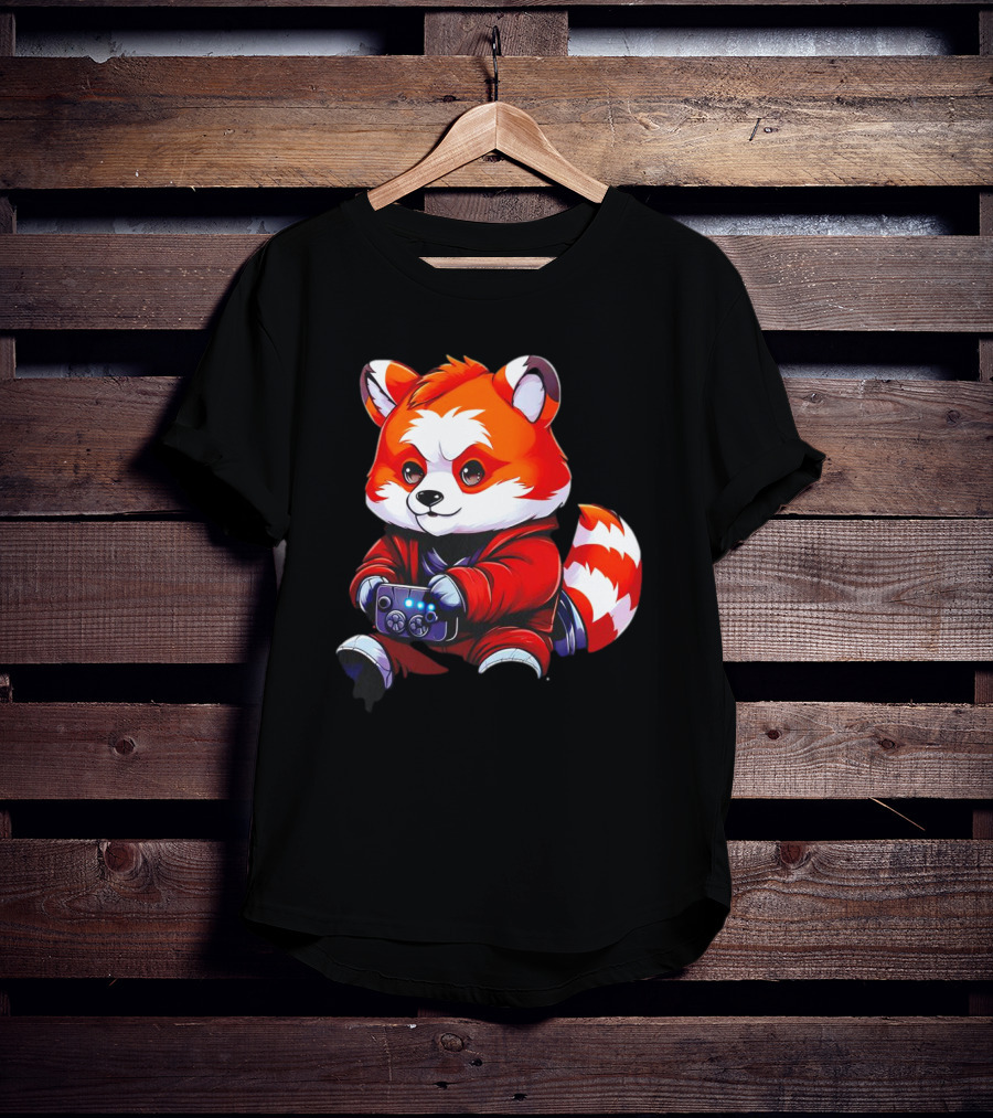 Gaming Red Panda Playing Video Games T-Shirt
