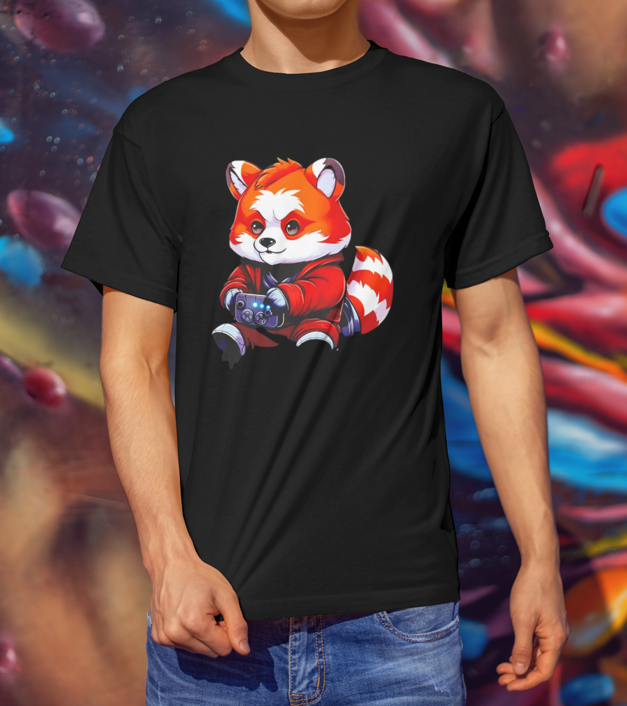 Gaming Red Panda Playing Video Games T-Shirt
