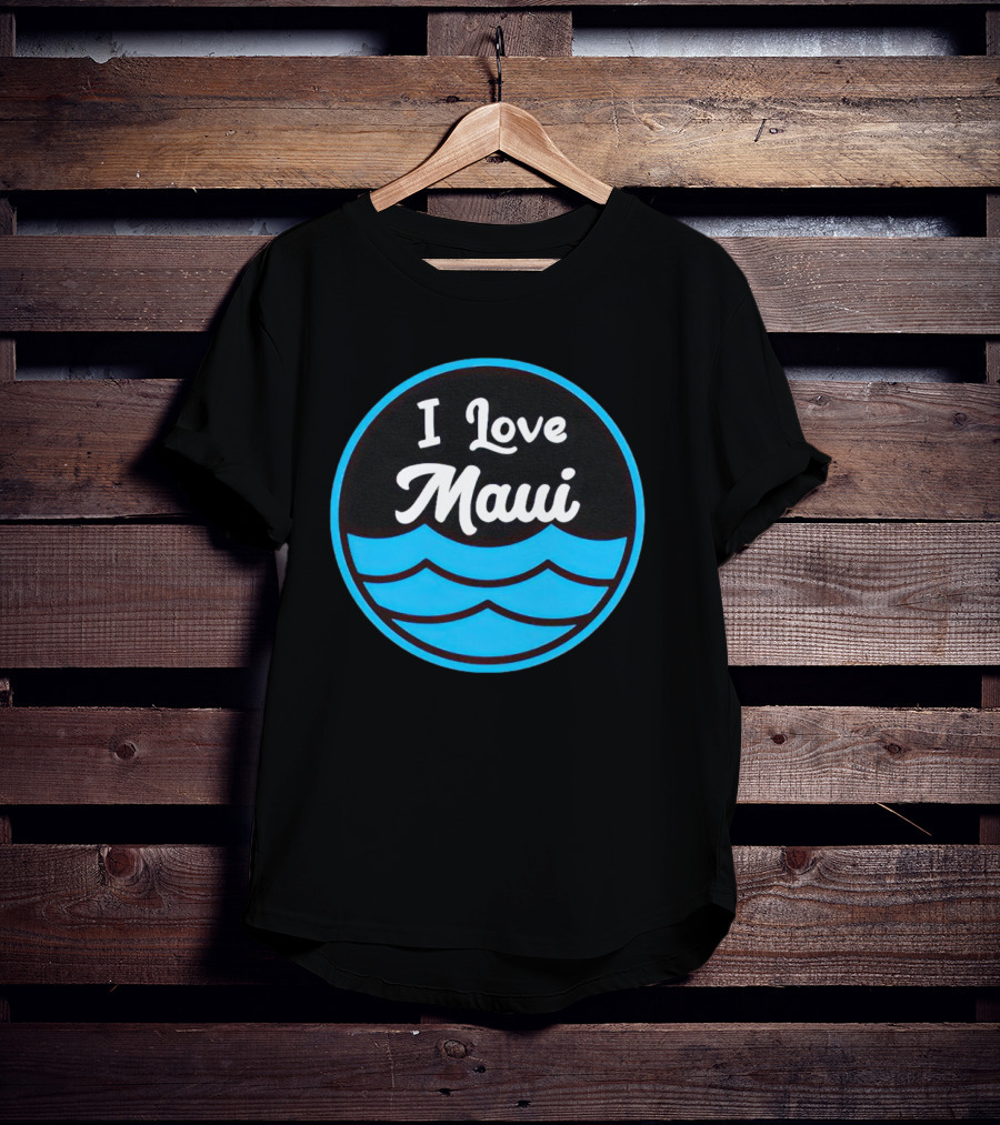 I Love Maui Waves Circular T-Shirt