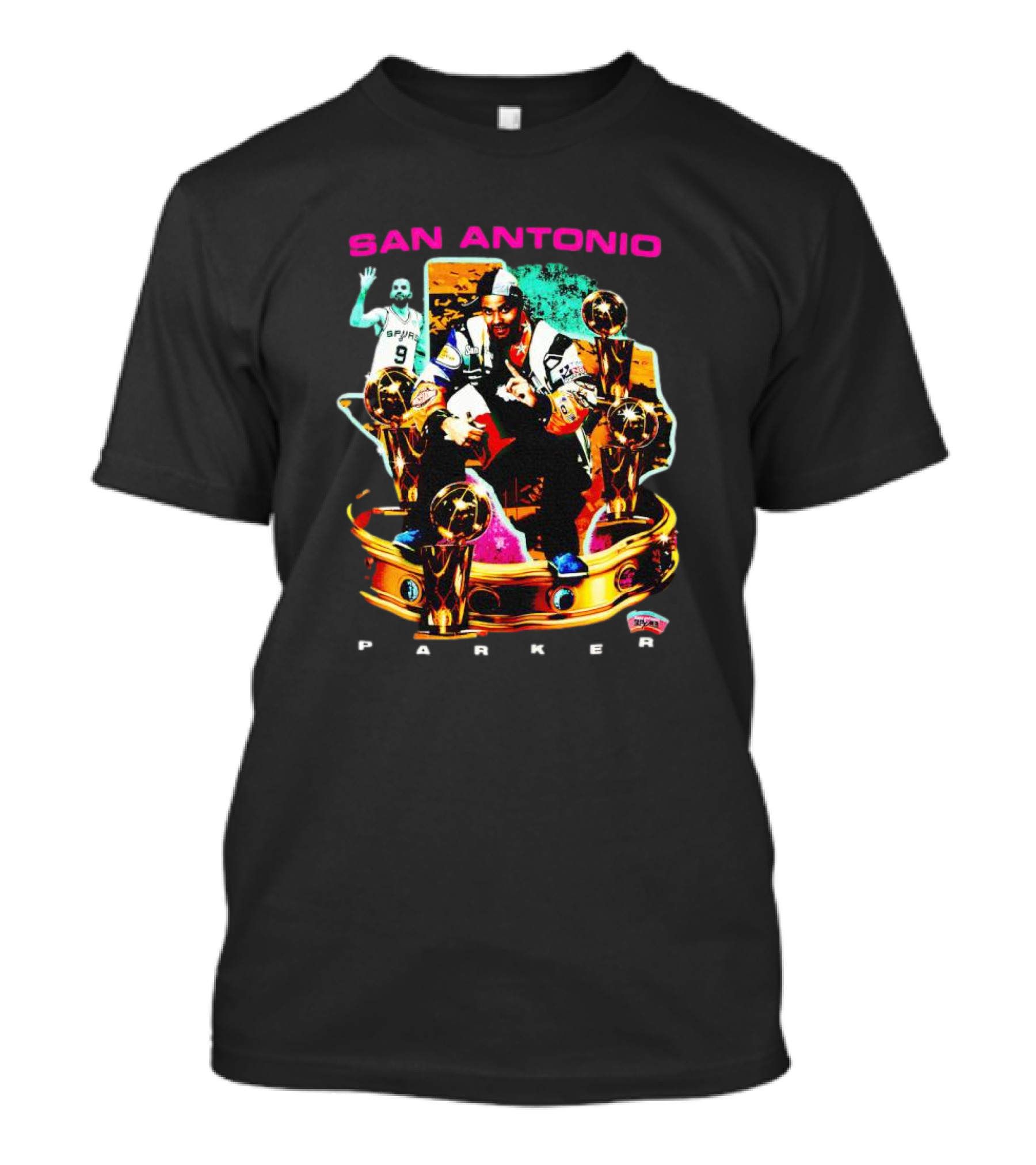 San Antonio Spurs Tony Parker Trophies Collage Picture T-Shirt