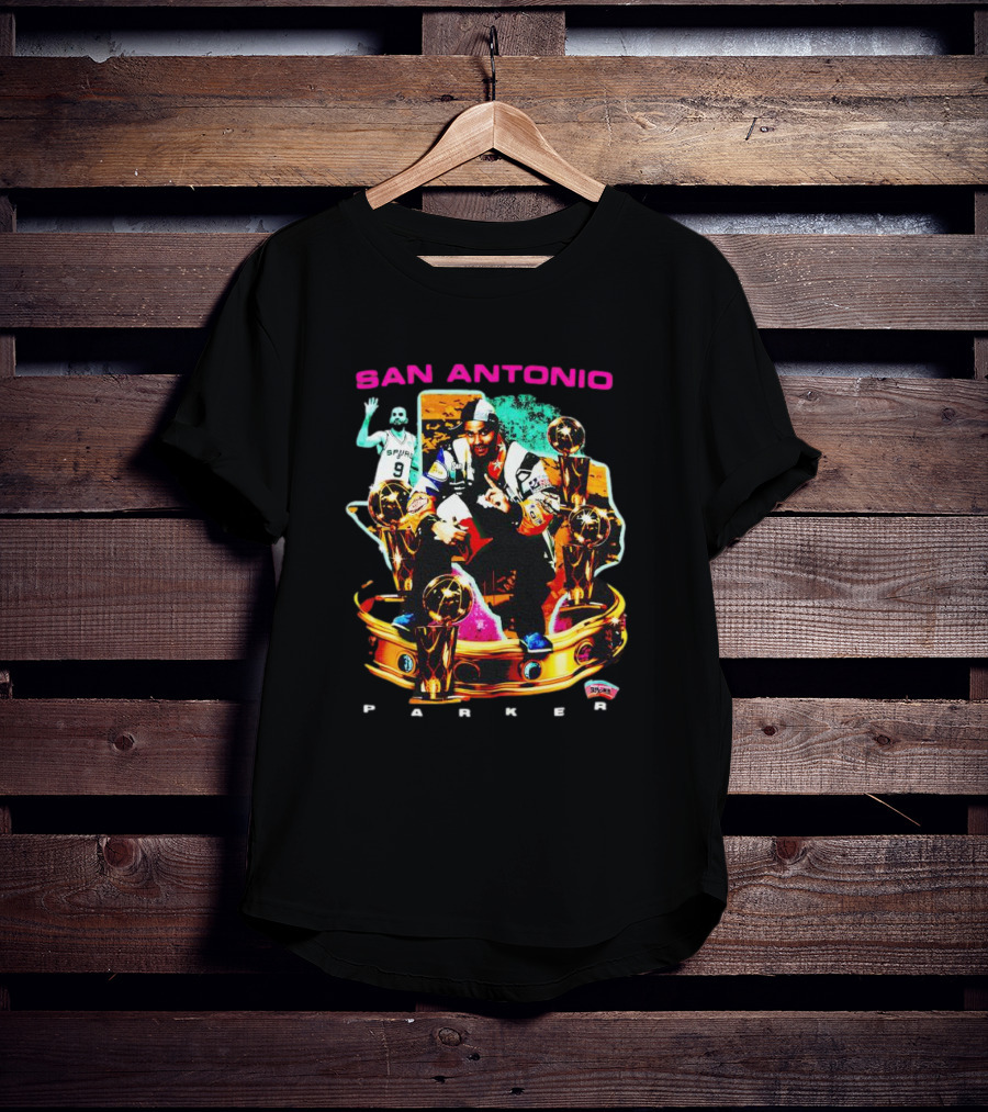 San Antonio Spurs Tony Parker Trophies Collage Picture T-Shirt