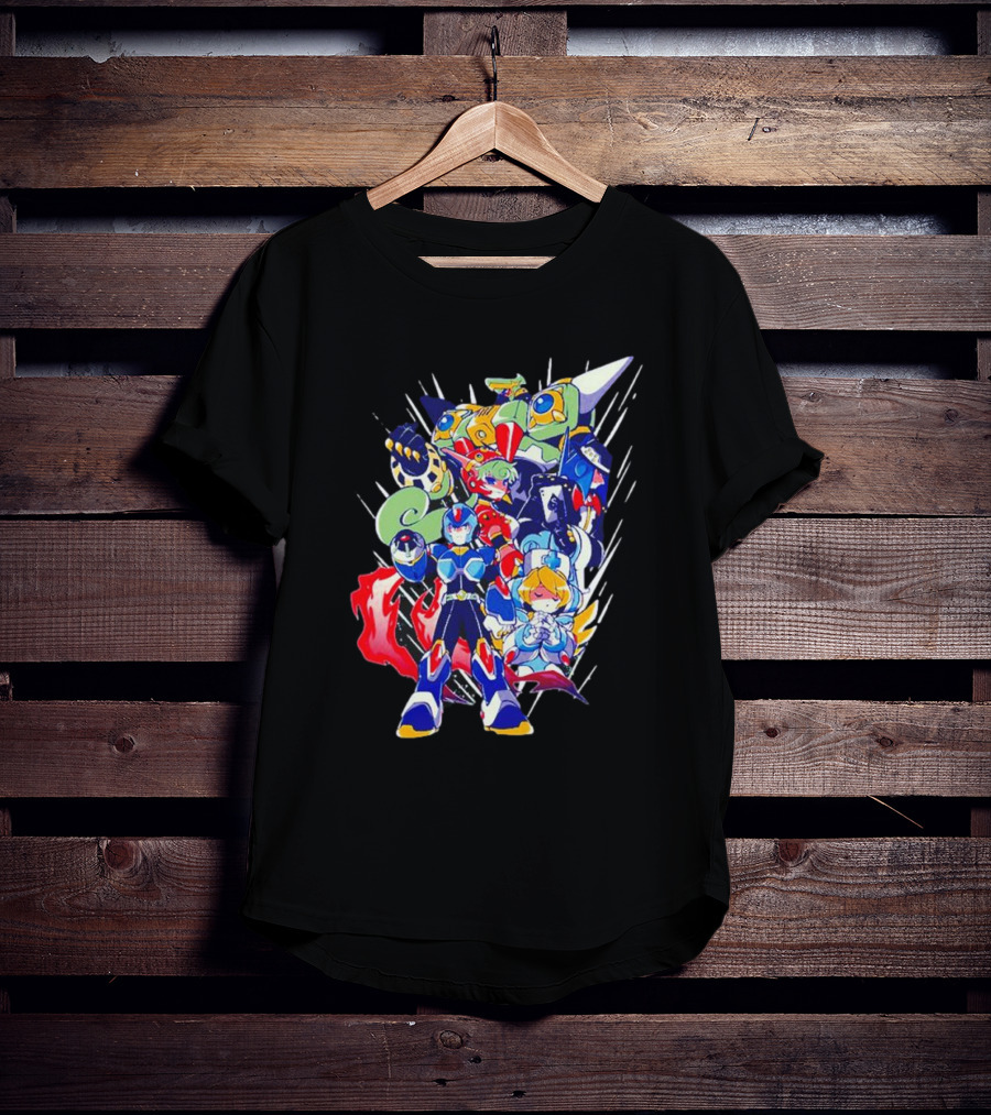 Mega Man New Armor X Characters And Robot Ensemble T-Shirt
