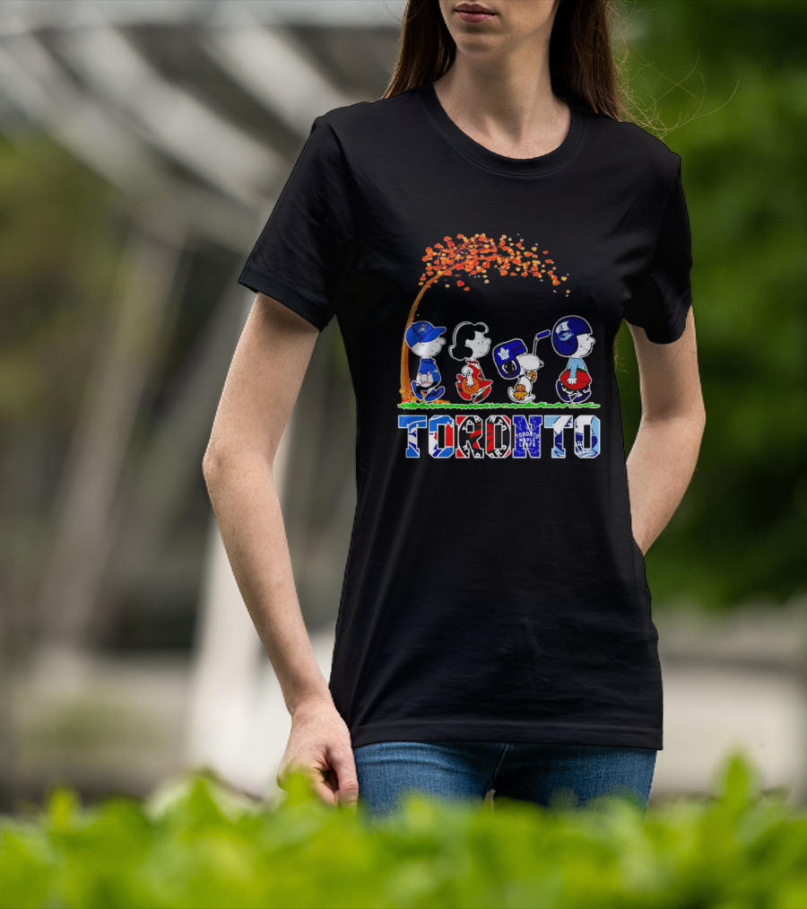 Toronto Sports Teams Autumn Peanuts Characters T-Shirt