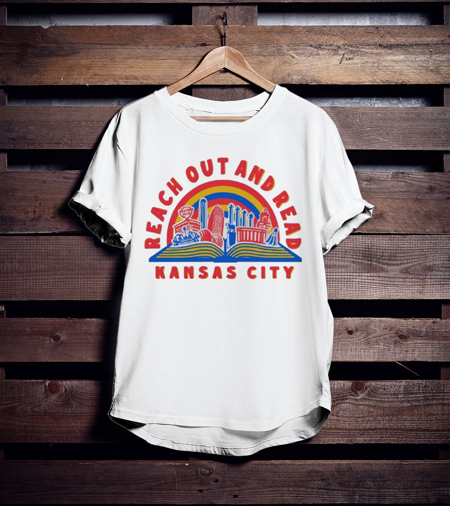 Reach Out And Read Kansas City Skyline With Book T-Shirt