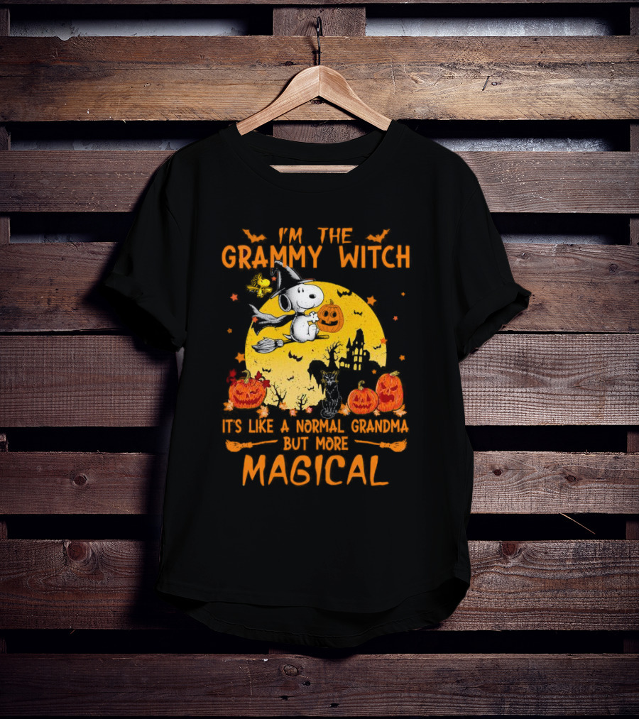 Snoopy I'm The Grammy Witch Halloween Normal Grandma But More Magical T-Shirt
