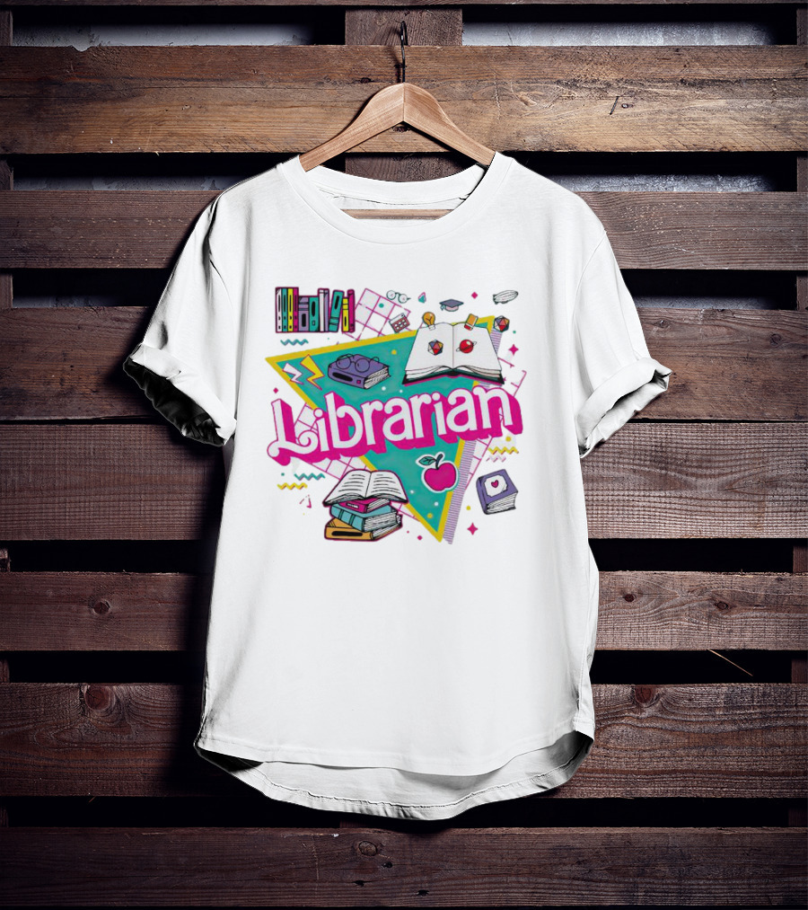 Librarian Books Apple Glasses Open Book T-Shirt