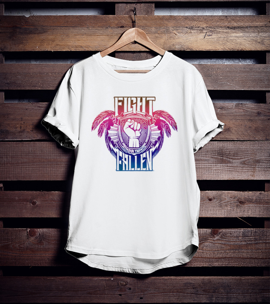 Fight For The Fallen AEW Fist Emblem With Feathers T-Shirt