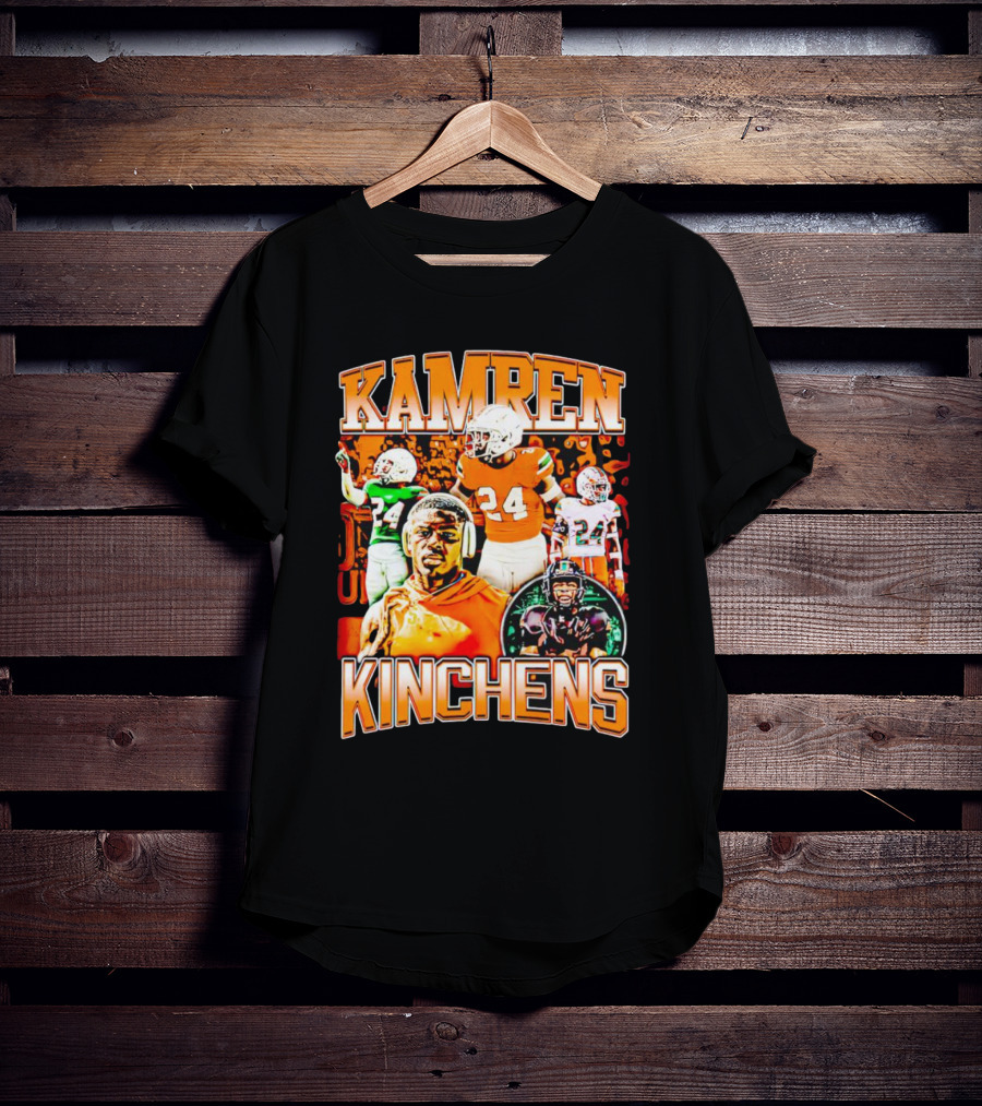 Kamren Kinchens Miami Hurricanes Vintage 24 Football Image T-Shirt