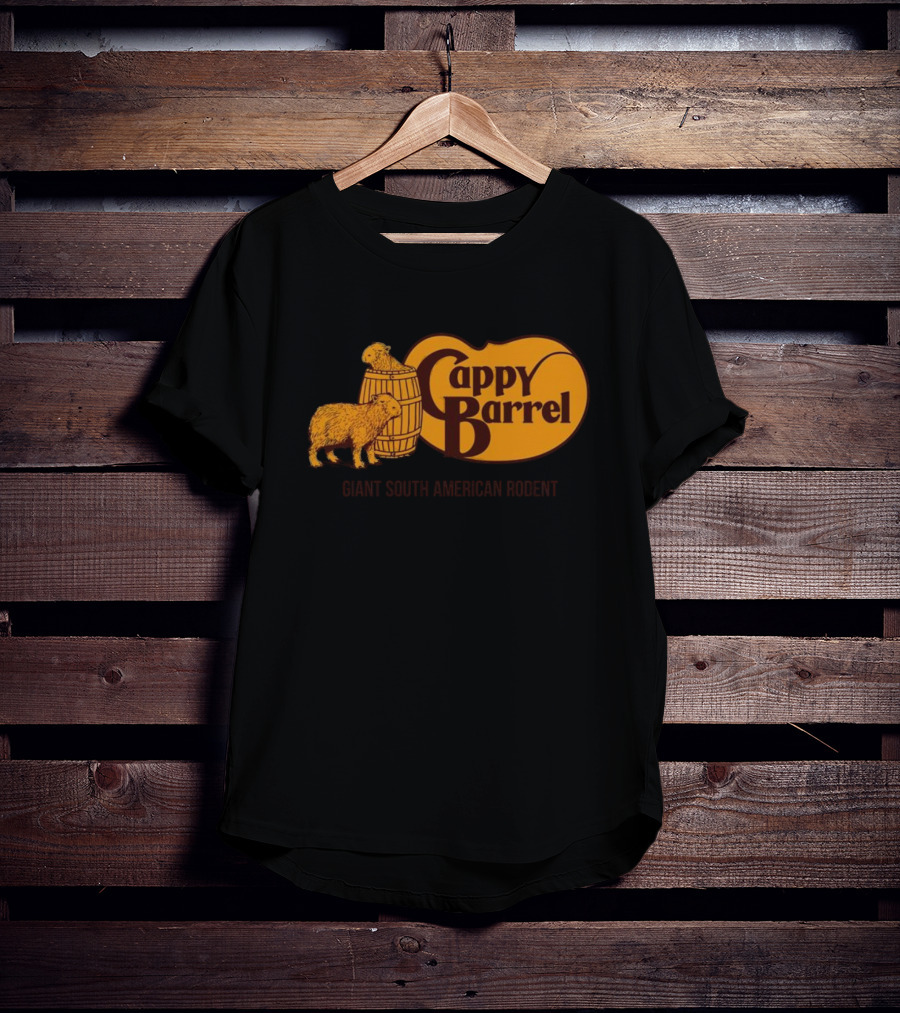 Cappy Barrel Giant South American Rodent Capybara Duo T-Shirt
