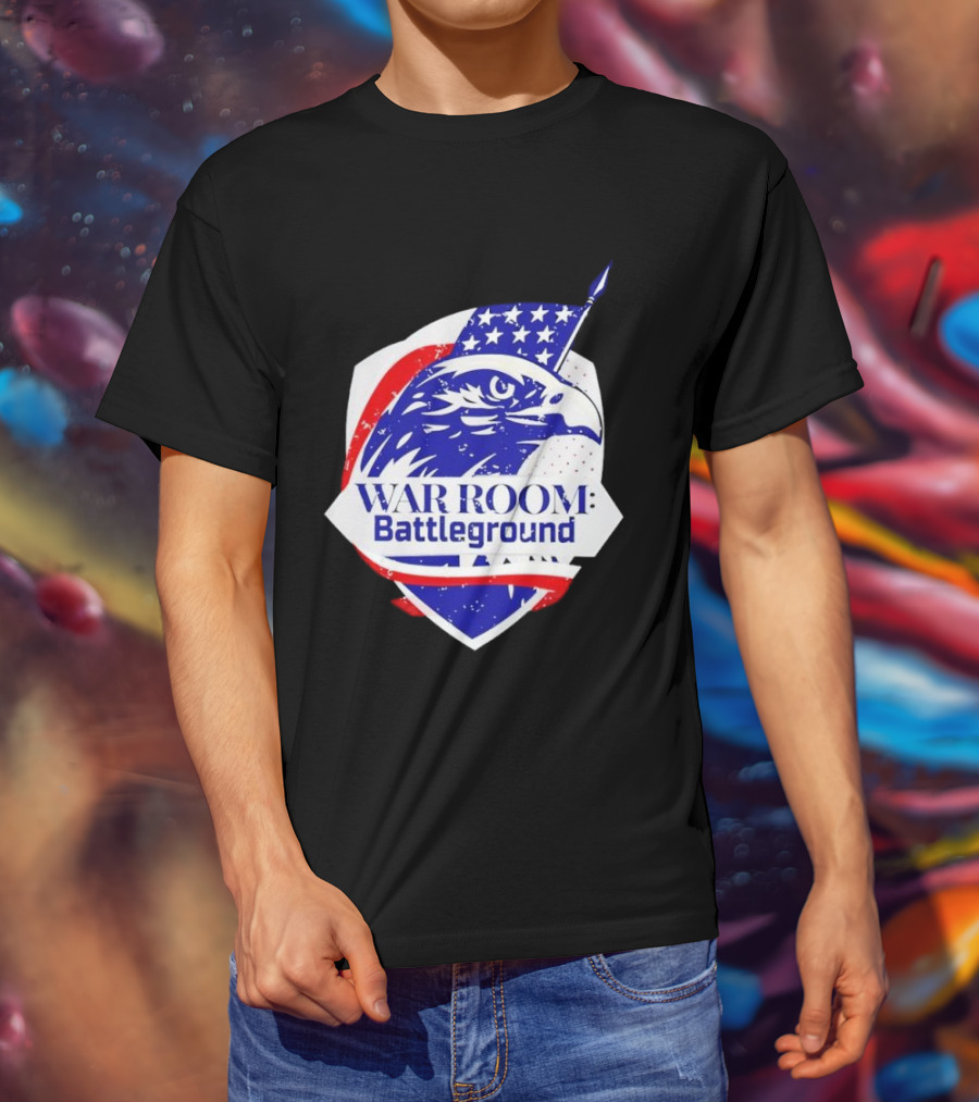 War Room Battleground Eagle American Flag Crest T-Shirt