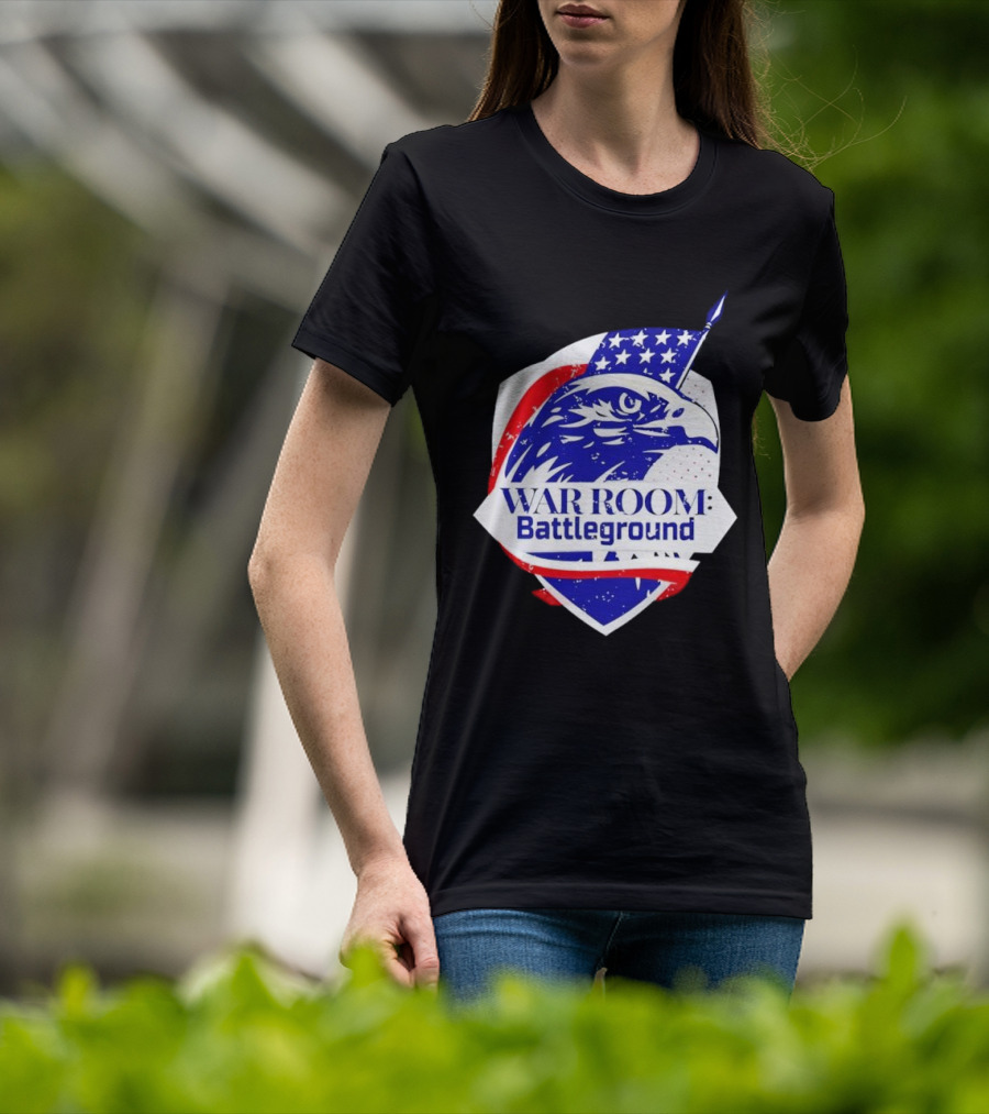 War Room Battleground Eagle American Flag Crest T-Shirt