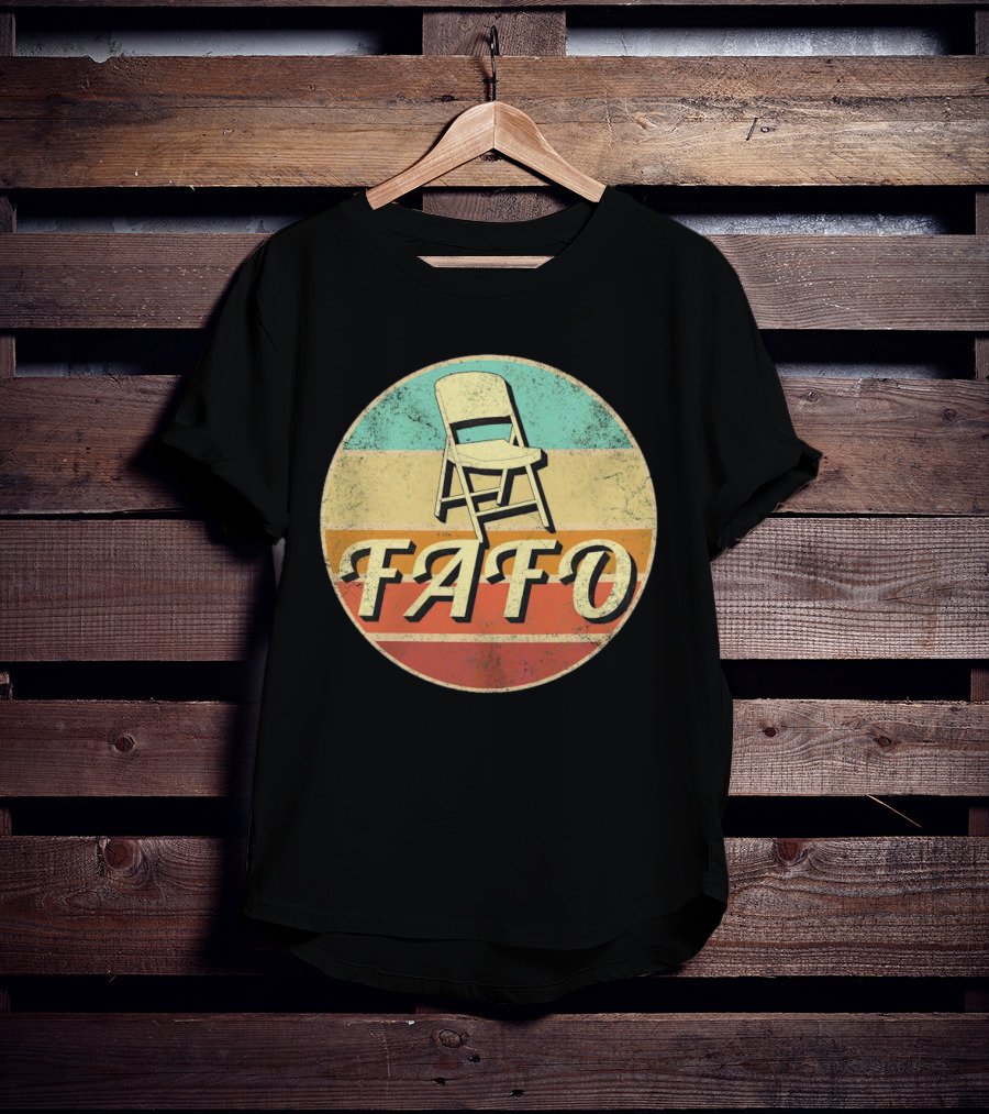 FAFO Folding Chair Retro Vintage Circle Stripe T-Shirt