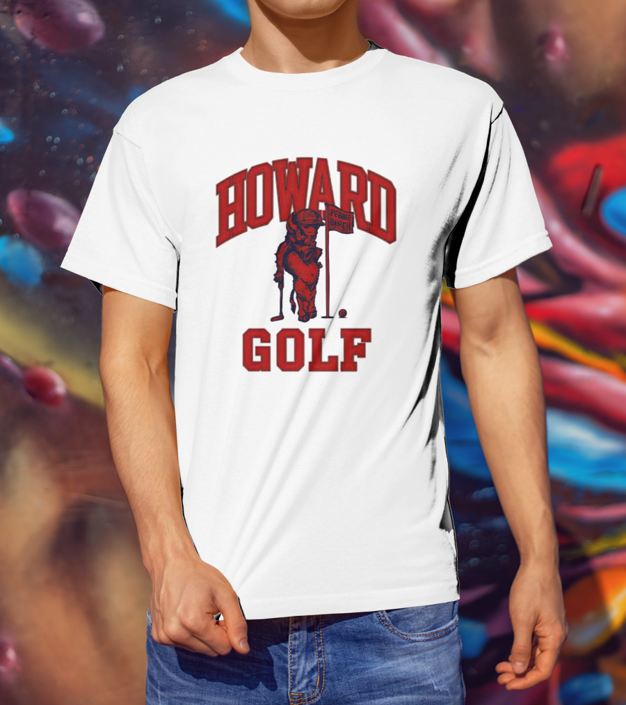 Howard Golf Pebble Beach Vintage Style Bull Golfer T-Shirt