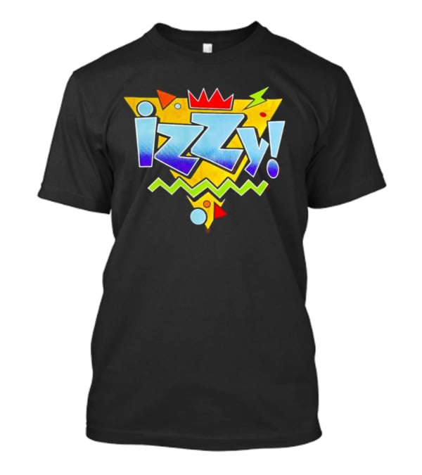 Izzy 90s Retro Triangles Zigzag Crown Bright Colors T-Shirt